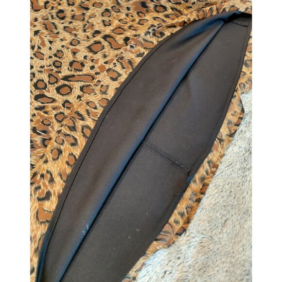 Vintage Kellwood Company Animal Print Chiffon Skirt Sz 14 Brown Tan - Picture 5 of 8